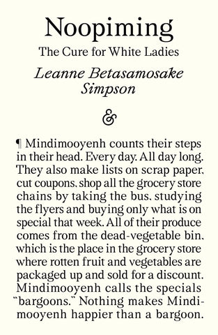 Noopiming: The Cure for White Ladies by Leanne Betasamosake Simpson